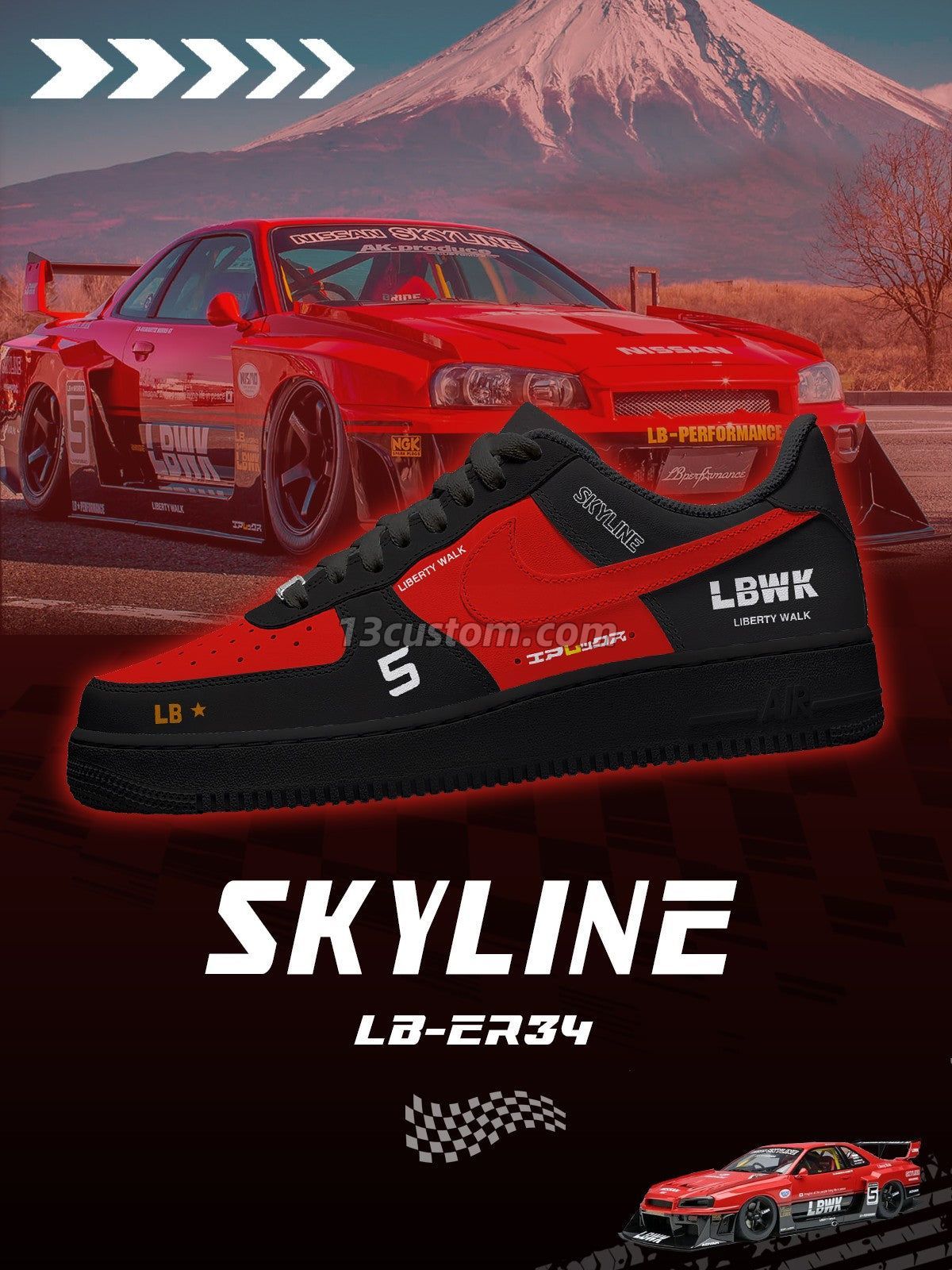 LB ER34 Super Silhouette Skyline V.1 Custom Sneakers
