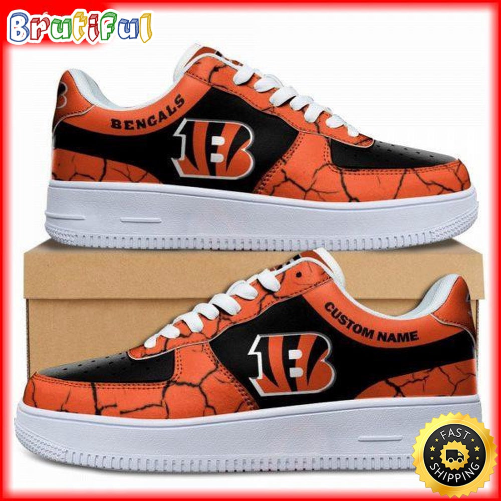 Custom NFL Cincinnati Bengals Air Force 1 Shoes Sneaker Football Shoes For Fans