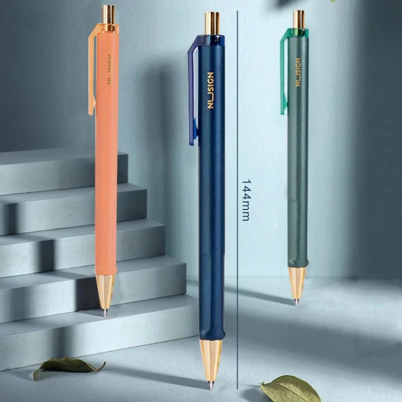 Deli Retractable Gel Pen Black Ink Smooth Writing Pen for Office School Home Stationery Business Signature Pens 0.5mm