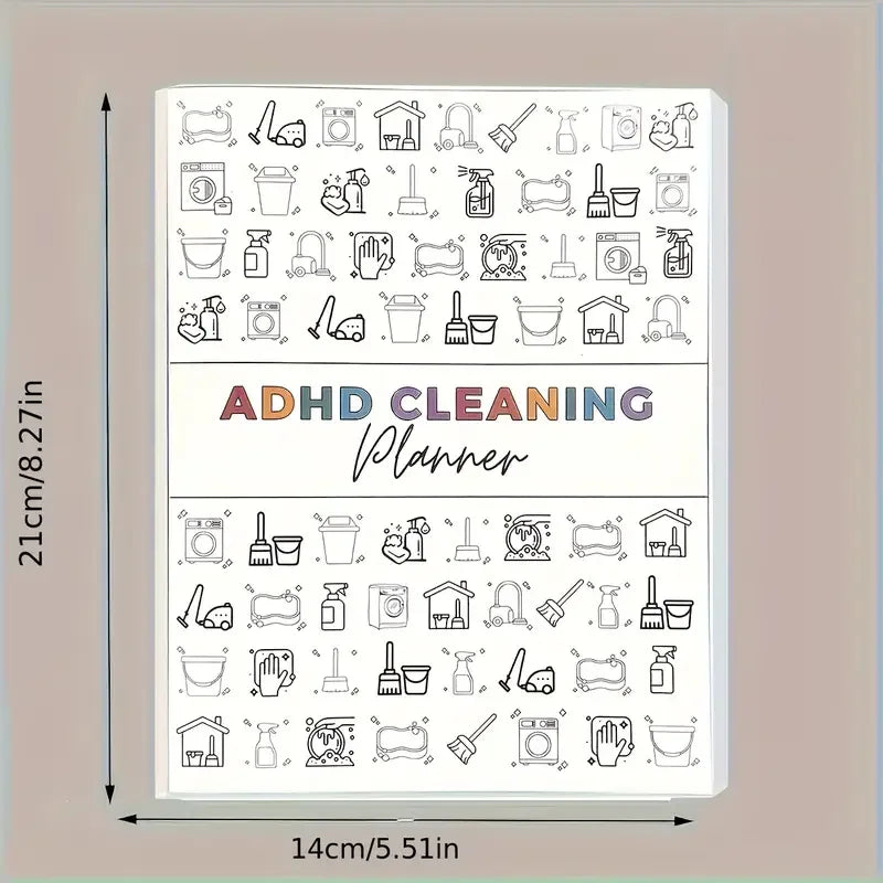 ADHD Cleaning Planner Bundle – Includes Home Cleaning Schedule, Weekly, Monthly, Year-Round Cleanliness Tips, Family Chore Chart