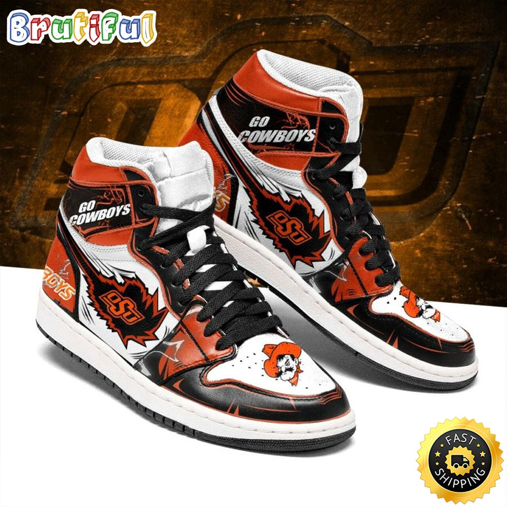 NCAA Oklahoma State Cowboys Air Jordan 1 High Sneakers