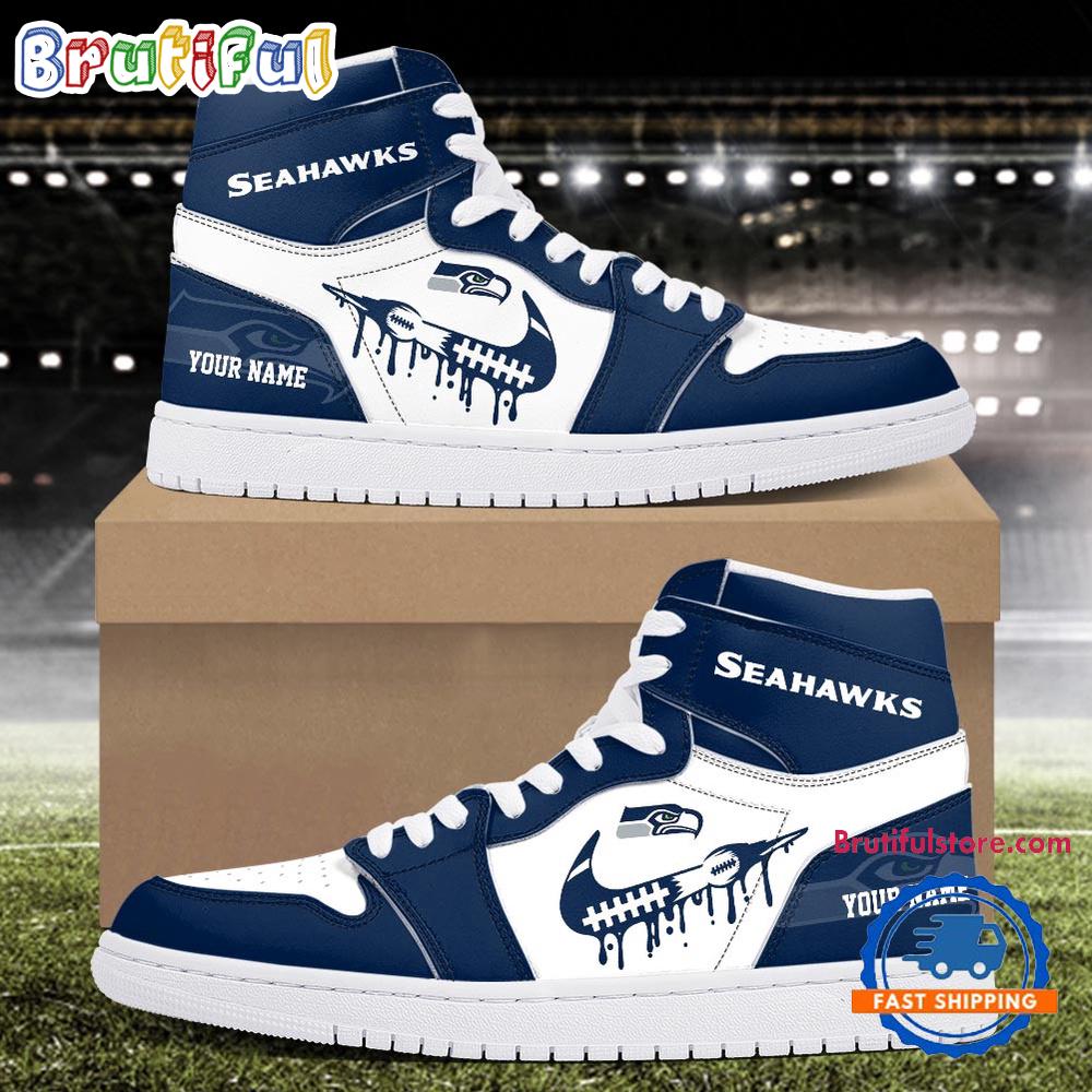 NFL Seattle Seahawks New Season Custom Air Jordan 1 Hightop Shoes