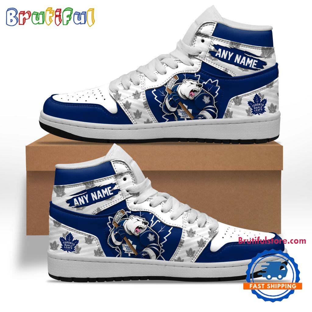 NHL Toronto Maple Leafs Team Mascot Design Air Jordan 1 Hightop Shoes